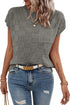 Lattice Textured Knit Short Sleeve Sweater
